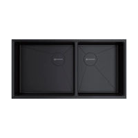 Кухонная мойка из нержавеющей стали Omoikiri Taki 85-2-LB-U/IF-GB Side 4997039 (графит) — 1