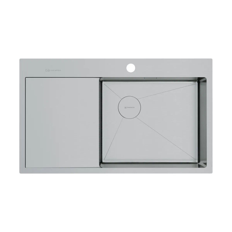 Кухонная мойка из нержавеющей стали Omoikiri Akisame 86-IN-R Side 4997042 (нержавеющая сталь)