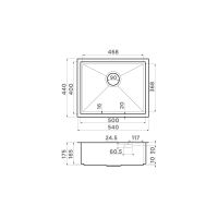 Кухонная мойка из нержавеющей стали Omoikiri Kasen 54-16 INT IN 4997059 (нержавеющая сталь) — 2