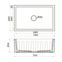 Кухонная мойка из керамики Omoikiri Mikura 76-BL 4997075 (natceramic/черный) — 2