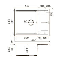 Кухонная мойка из керамики Omoikiri Sumi 65A-GR 4997094 (artceramic/leningrad grey) — 2