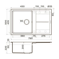 Кухонная мойка из керамики Omoikiri Sumi 79A-GB 4997097 (artceramic/графит) — 2