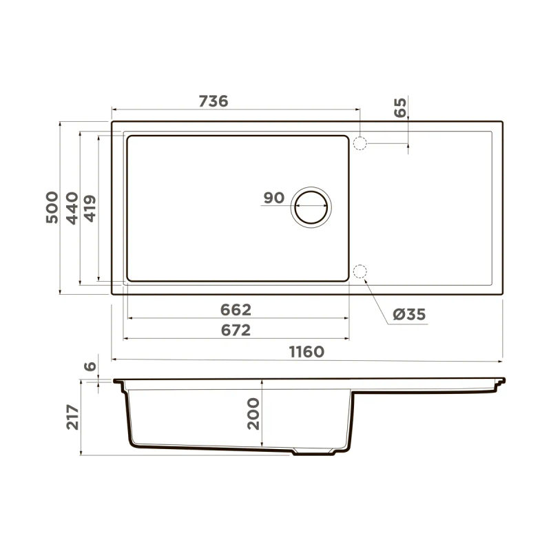 Кухонная мойка из керамики Omoikiri Sintesi 116-WH 4997121 (artceramic/белый)