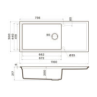Кухонная мойка из керамики Omoikiri Sintesi 116-CN 4997122 (artceramic/canyon) — 2