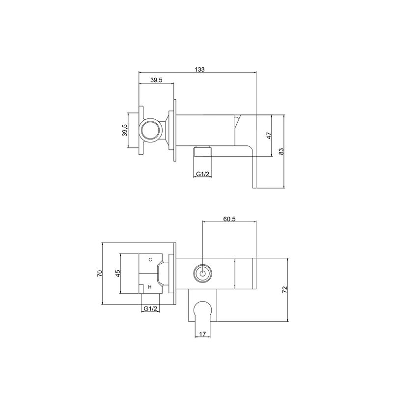 Встраиваемый гигиенический душ Roxen Caspia 500960-GM оружейная сталь