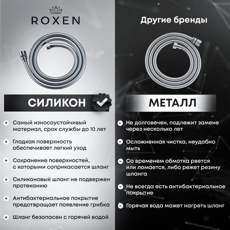 Встраиваемый гигиенический душ Roxen Caspia 500960-GM оружейная сталь