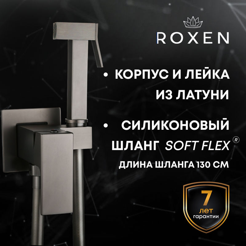 Встраиваемый гигиенический душ Roxen Caspia 500960-GM оружейная сталь