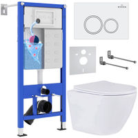 Унитаз подвесной с инсталляцией Roxen StounFix Dual Fresh 501057 6 в 1 (состоит из: 710200, Santi 410260W, 530185-01) — 1