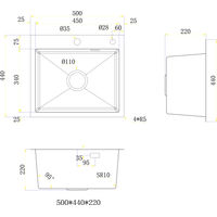 Кухонная мойка из нержавеющей стали BLANTEK LS-5044B Nano black (+ 500B40B) 5044223 — 3