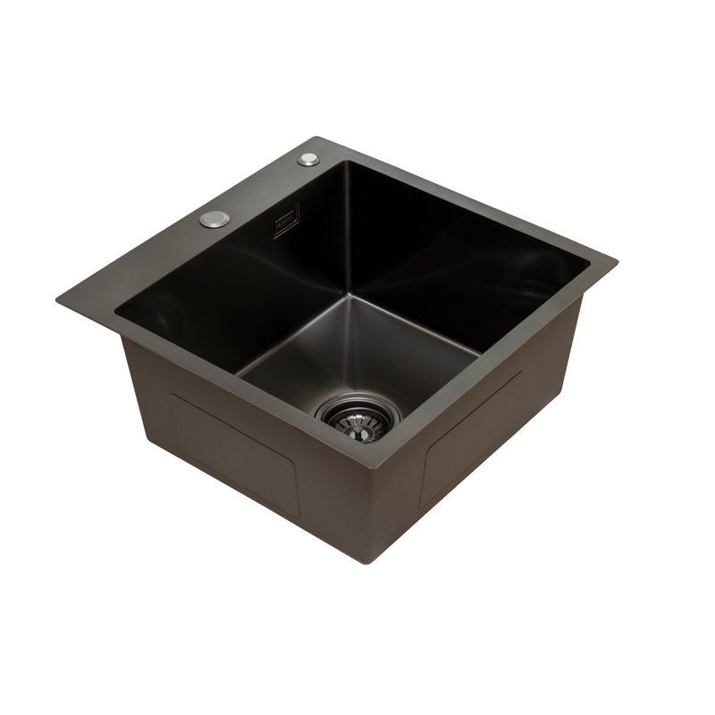 Кухонная мойка из нержавеющей стали BLANTEK LS-5050B Nano black (+ 500B40B) 5050223