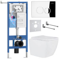 Унитаз подвесной с инсталляцией Roxen StounFix Dual Fresh 513314 6 в 1 (состоит из: 710200, Santi 410260CH, 530135-01) — 1