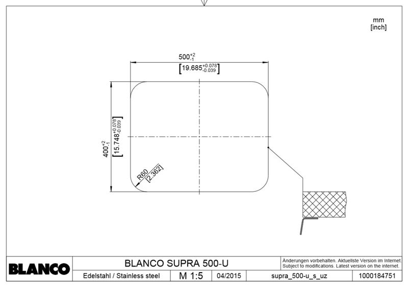 Кухонная мойка Blanco Supra 500-U 518205 (без клапана-автомата)