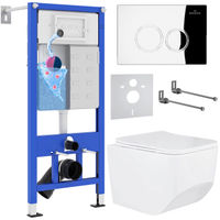 Унитаз подвесной с инсталляцией Roxen StounFix Dual Fresh 518414 6 в 1 (состоит из: 710200, Santi 410260CH, 530145-01) — 1