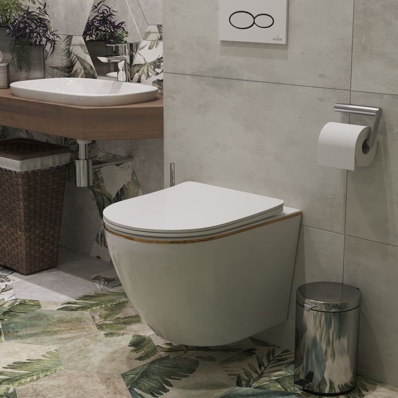 Подвесной унитаз Roxen Antares Gold 530110-01G