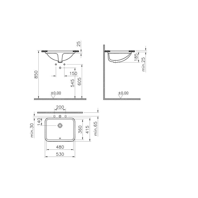 Раковина Vitra S50 5339B003-0012 48×36 см белый