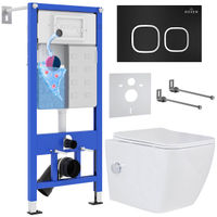 Унитаз подвесной с инсталляцией Roxen StounFix Dual Fresh 546731 6 в 1 (состоит из: 710200, Santi 410280B; 530135-01X) — 1