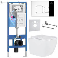 Унитаз подвесной с инсталляцией Roxen StounFix Dual Fresh 550013 6 в 1 (состоит из: 710200, Santi 410280CH; 530135-01) — 1