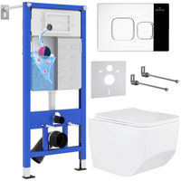 Унитаз подвесной с инсталляцией Roxen StounFix Dual Fresh 552158 6 в 1 (состоит из: 710200, Santi 410280CH; 530145-01) — 1