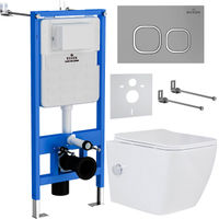 Унитаз подвесной с инсталляцией Roxen StounFix Dual Fresh 569118 6 в 1 (состоит из: 710200, Santi 410280M; 530135-01X) — 1