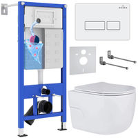 Унитаз подвесной с инсталляцией Roxen StounFix Dual Fresh 576390 6 в 1 (состоит из: 710200, Caspia 410280W; 530155-01) — 1