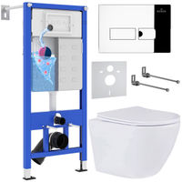 Унитаз подвесной с инсталляцией Roxen StounFix Dual Fresh 583589 6 в 1 (состоит из: 710200, Caspia 410280CH; 530185-01) — 1