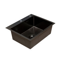 Кухонная мойка из нержавеющей стали BLANTEK FS-5848HN Honeycomb Nano black ECO (+501F40-B) 5848204 — 2