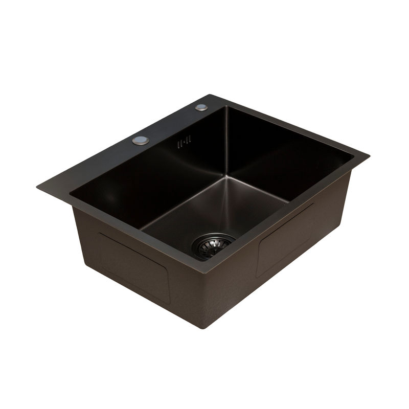 Кухонная мойка из нержавеющей стали BLANTEK FS-5848HN Honeycomb Nano black ECO (+501F40-B) 5848204