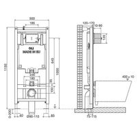 Инсталляция для унитаза OLI 80 600151+154962 с клавишей смыва Slim золото — 2