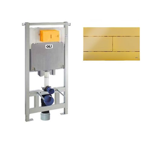 Инсталляция для унитаза OLI 80 600151+154962 с клавишей смыва Slim золото