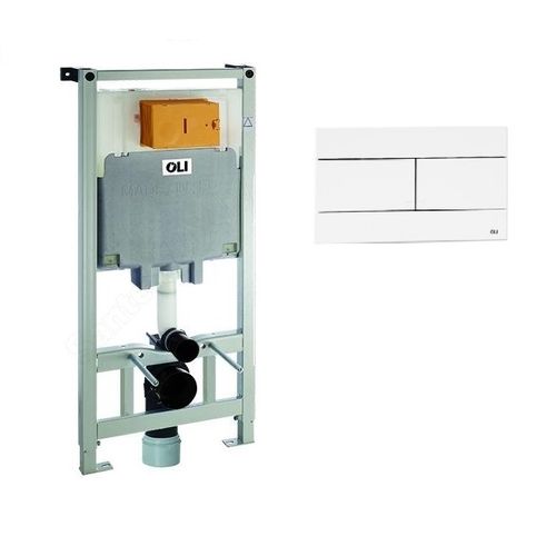 Инсталляция для унитаза OLI 80 600151+659041 с клавишей смыва Slim белая
