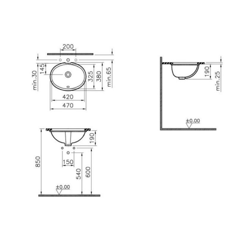 Раковина Vitra Arkitekt 6039B003-0012 42 см белый