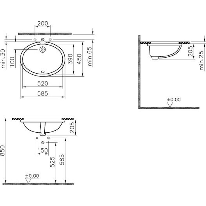 Раковина Vitra Arkitekt 6069B003-0012 52 см белый