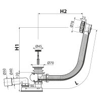 Сифон для ванны Polimat 6103065 автомат хром — 2
