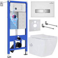 Унитаз подвесной с инсталляцией Roxen StounFix Dual Fresh 640526 6 в 1 (состоит из: 710200, Glass 430280W; 530135-01X) — 1