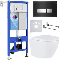 Унитаз подвесной с инсталляцией Roxen StounFix Dual Fresh 643669 6 в 1 (состоит из: 710200, Glass 430280B; 530185-02) — 1