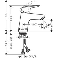 Смеситель для раковины Hansgrohe Logis 70 71071000 хром — 3