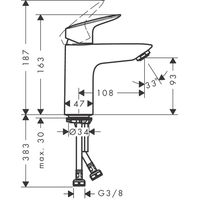 Смеситель для раковины Hansgrohe Logis 100 71101000 хром — 3