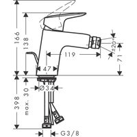 Смеситель для биде Hansgrohe Logis 71204000 хром — 2