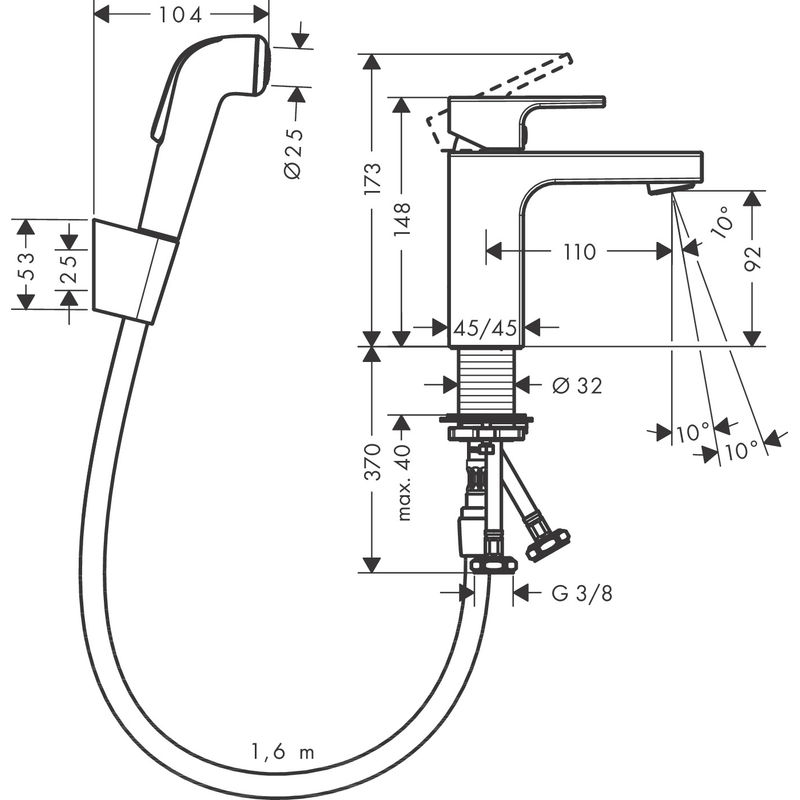 Смеситель для раковины Hansgrohe Vernis Shape 71216000 хром