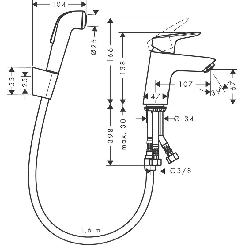 Смеситель для раковины Hansgrohe Logis 70 71290000 хром