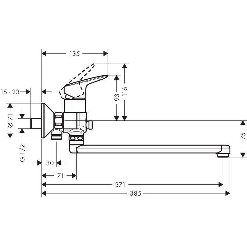 Смесиетль для ванны Hansgrohe Logis 71402000 хром