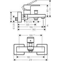 Смесиетль для ванны Hansgrohe Vernis Shape 71450000 хром — 3