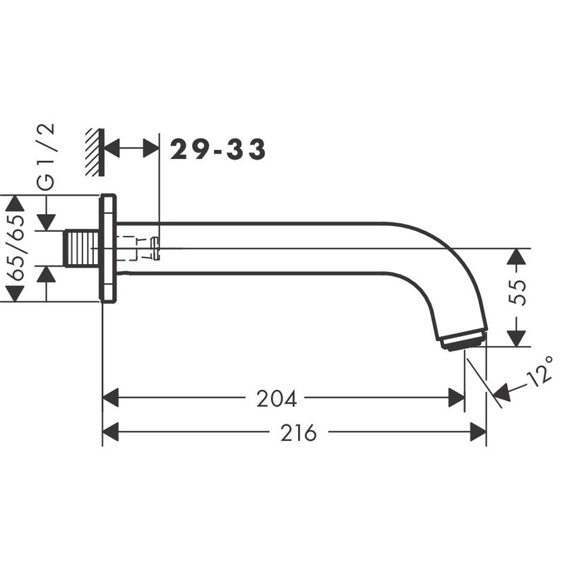 Излив для ванны HansGrohe Vernis Shape 71460000 хром