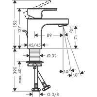 Смеситель для раковины Hansgrohe Vernis Shape 70 с донным клапаном / 71560670 матовый черный — 2