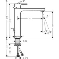 Смеситель для раковины Hansgrohe Vernis Shape 230 с донным клапаном / 71590000 хром — 2