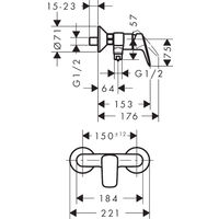 Смесиетль для душа Hansgrohe Logis 71600000 хром — 2