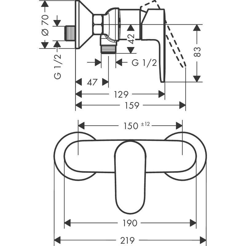 Смесиетль для душа Hansgrohe Vernis Blend 71640000 хром
