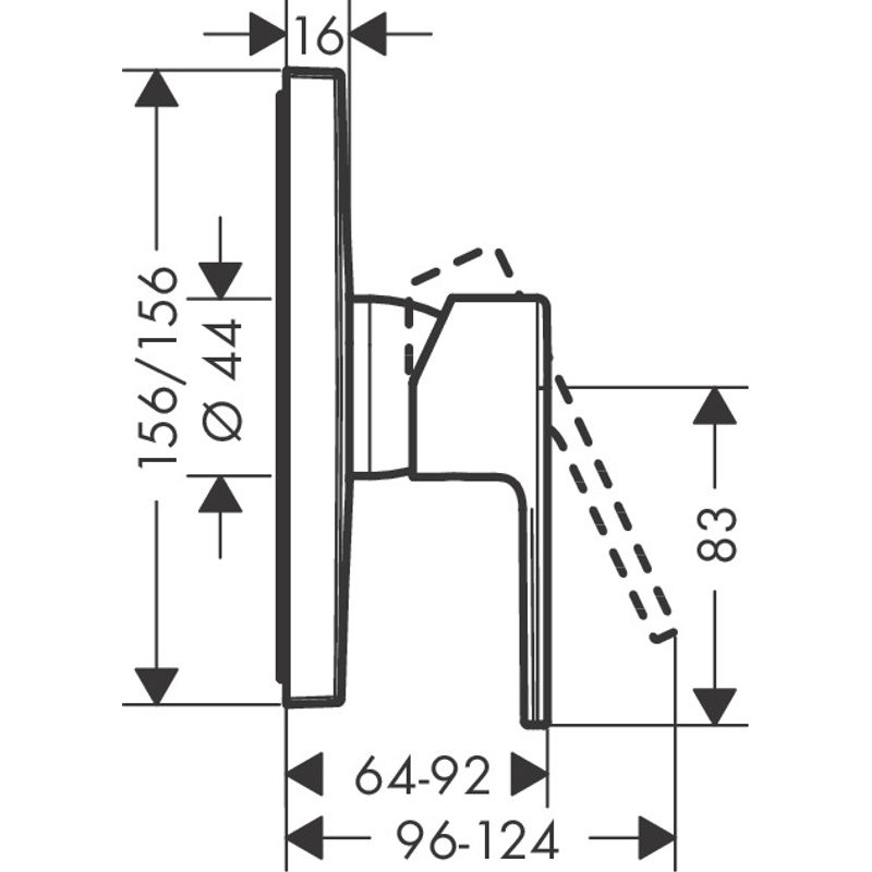 Смеситель скрытого монтажа для душа Hansgrohe Vernis Shape 71668000 хром
