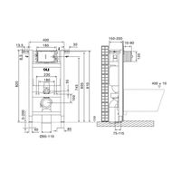 Инсталляция для унитаза OLI Expert 82 с клавишей смыва Iplate хром / 721703+670004 — 3