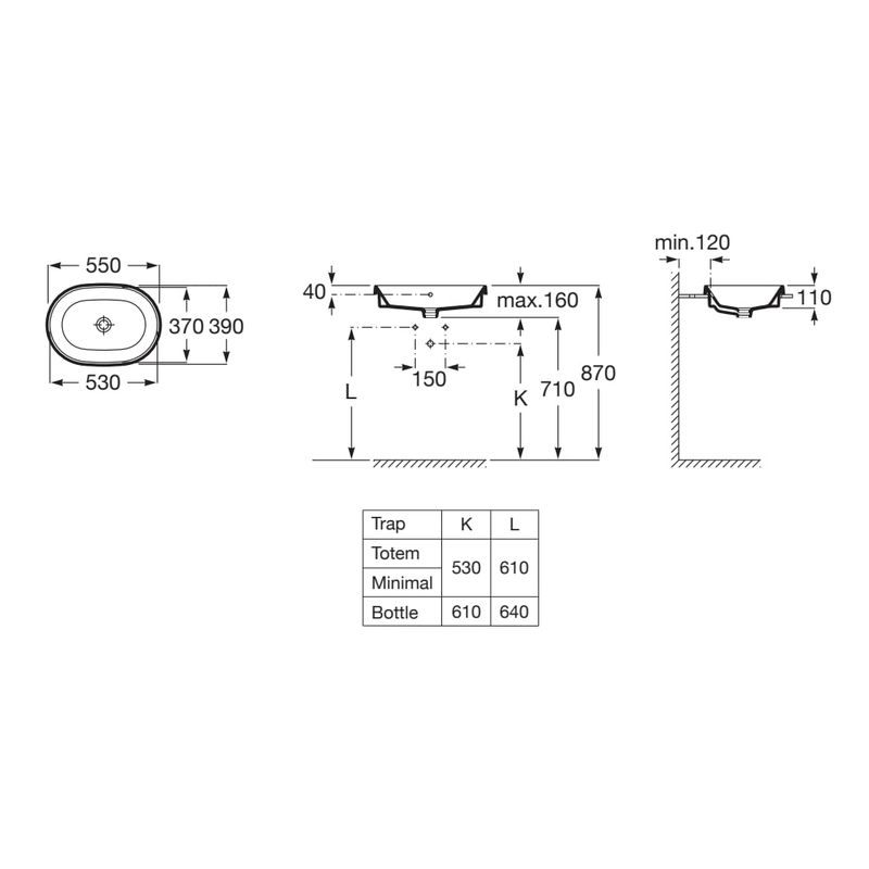 Раковина Roca Gap Round 73270Y5000 55x39 белый